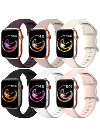 6 Pack Bands Compatible with Apple Watch Band 38mm 40mm 41mm 42mm 44mm 45mm 49mm Men Women, Soft Silicone Sport Strap for iWatch Ultra Series 8 7 6 5 4 3 2 1 SE - pzsku/ZFD3B889D071F3223834FZ/45/_/1691188564/0041a2fb-346e-4cec-bf81-df707657428b