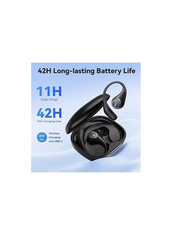 EarFun سماعات أذن EarFun OpenJump مفتوحة، سماعات أذن لاسلكية مع خطاف أذن مريح، صوت عالي الدقة، LDAC، 4 ميكروفونات لمكالمات ENC، 42 ساعة من وقت التشغيل، اتصال متعدد النقاط، مقاومة للماء IPX7، ملائمة مريحة للتمارين والجري - Image 5