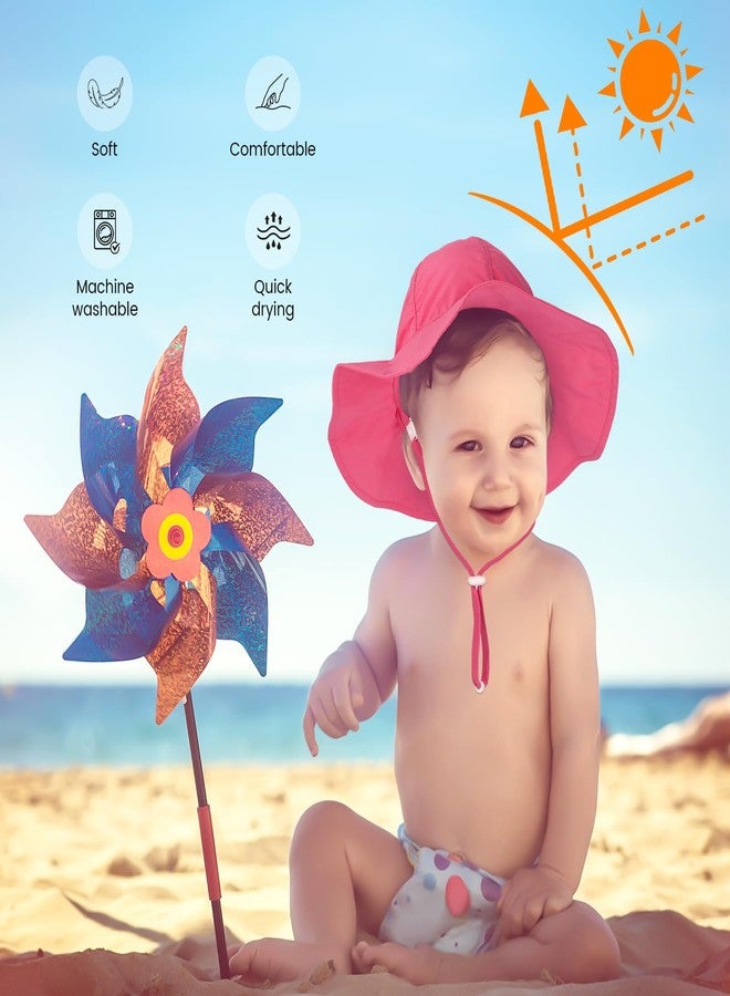 HECCEI Baby Sun Hat, Windproof, Sunscreen, Warm, UPF 50+ DryShade WhaleFold Outdoor Beach Hat for 0-24 Months Toddler Boys & Girls (US, Age, 24 Months, Bubblegum Pink) - Image 3