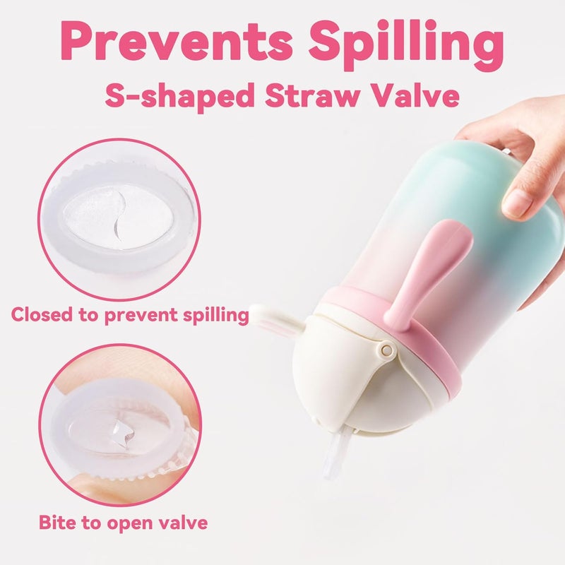NCVI Pink Bunny Weighted Straw Sippy Cup - Image 2