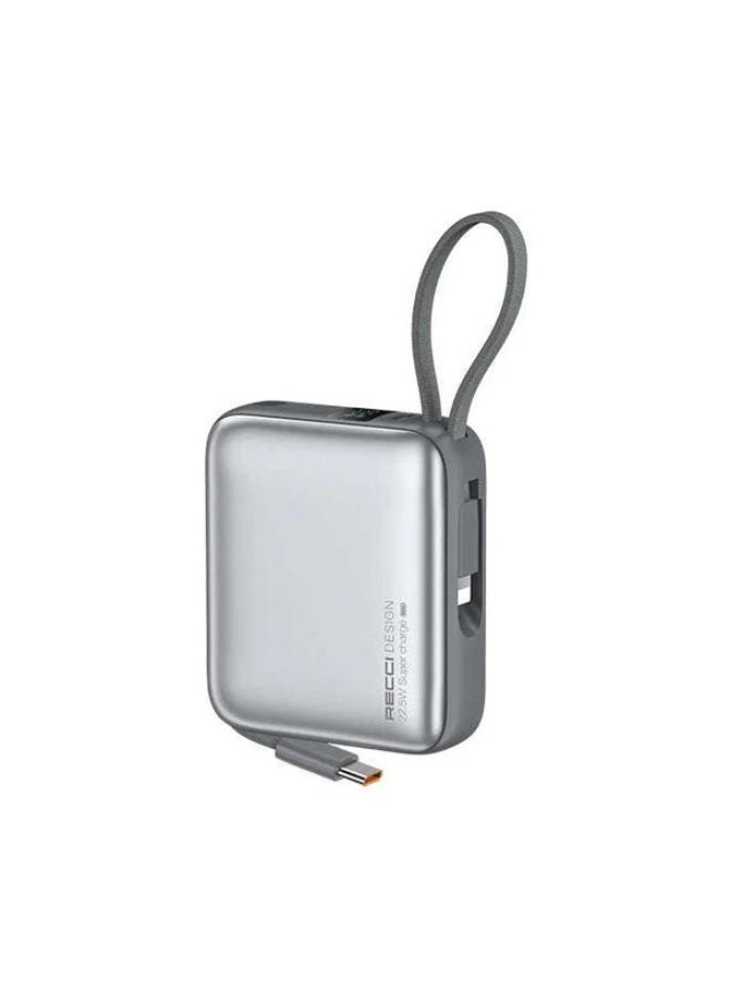 Recci RPB-P62 10000mAh Power Bank with 22.5W Fast Charging, Built-in Type-C Cable, Digital Display, Compact and Portable Design - Image 1