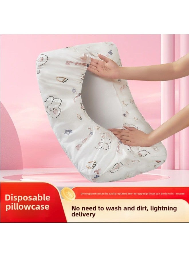 Disposable Pillowcase Travel Pillowcase Thickened Dirty Hotel Hospital Sleeper Disposable Disposable Pillowcase-Color:[10 Stretch Pillowcases]-Specifications:Bear Style - Image 3