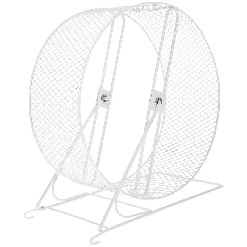 26cm White Silent Small Pet Running Wheel With Stand For Hamsters Squirrels Hedgehogs - Image 2