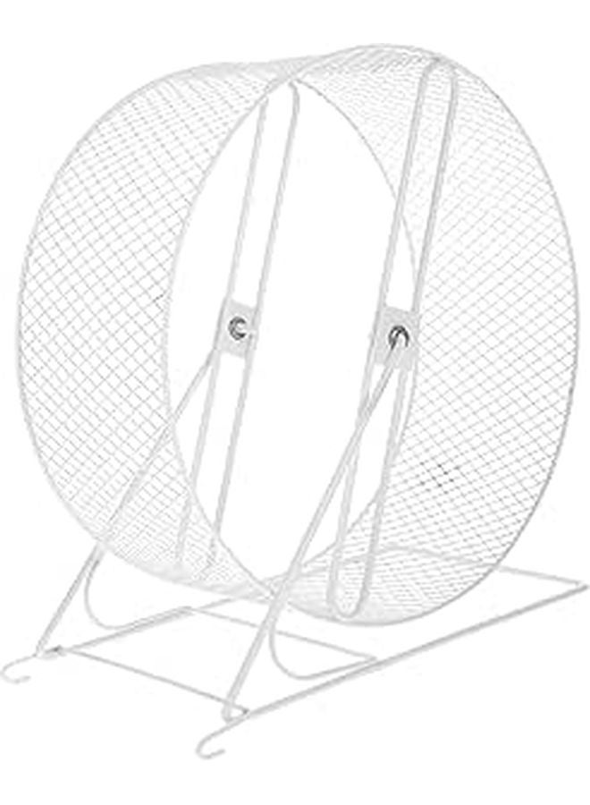 26cm White Silent Small Pet Running Wheel With Stand For Hamsters Squirrels Hedgehogs - Image 1