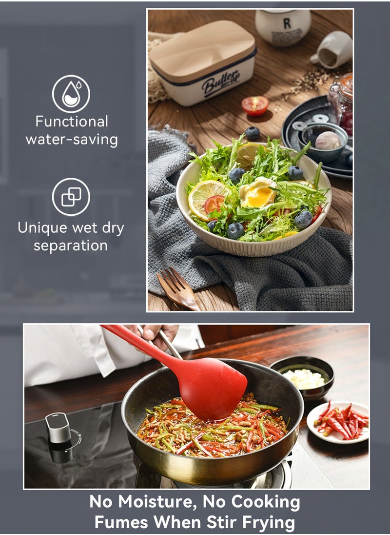 LEOKOR - Salad Spinner, Multifunction Fruit Cleaner Drainer, 4L Vegetable Dryer with Drain, Bowl, Colander, Manual Salad Spinner and Drain Lettuce Quick Spinner, BPA Free - Image 1