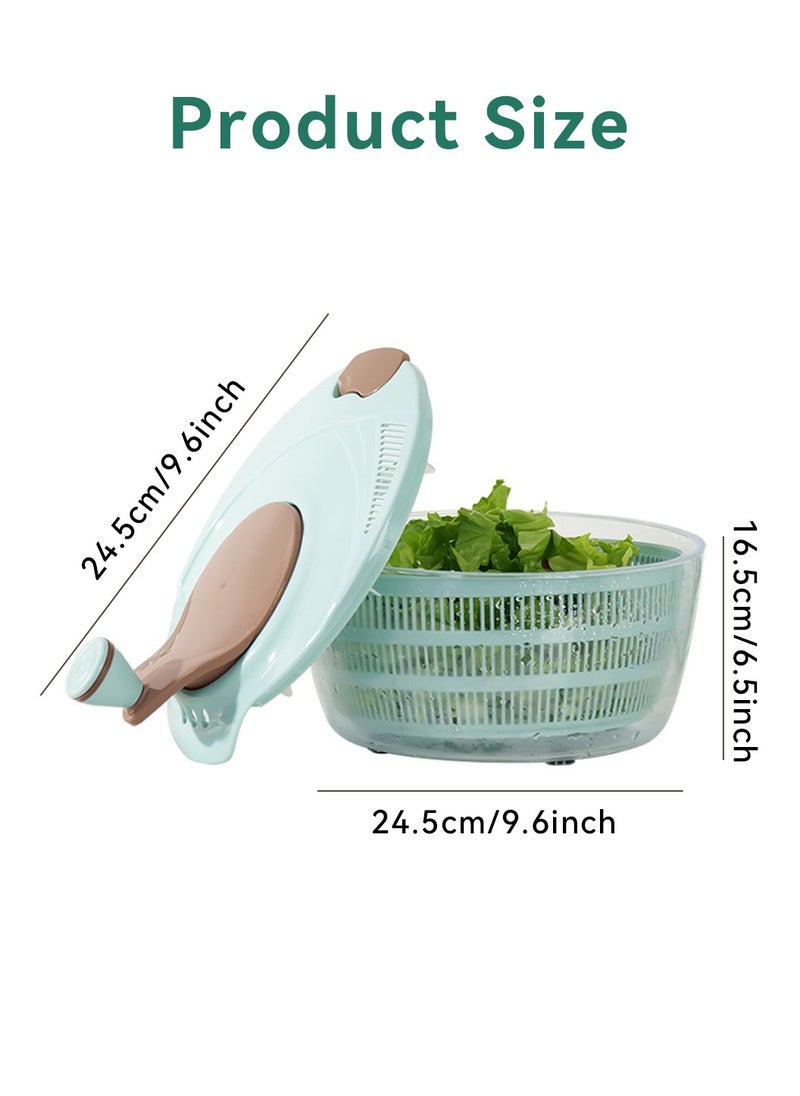LEOKOR - Salad Spinner, Multifunction Fruit Cleaner Drainer, 4L Vegetable Dryer with Drain, Bowl, Colander, Manual Salad Spinner and Drain Lettuce Quick Spinner, BPA Free - Image 1