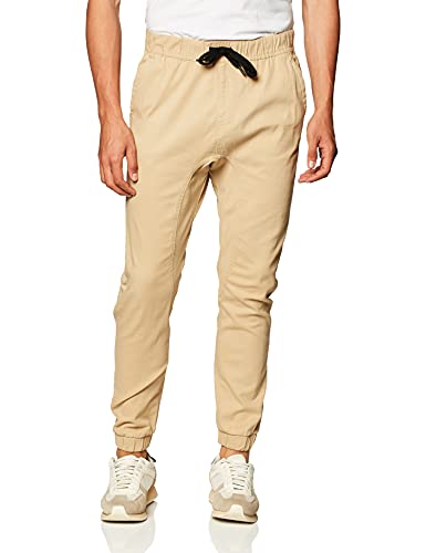 WT02 Men's Twill Jogger Pants, Light Khaki-A, X-Large - Image 4