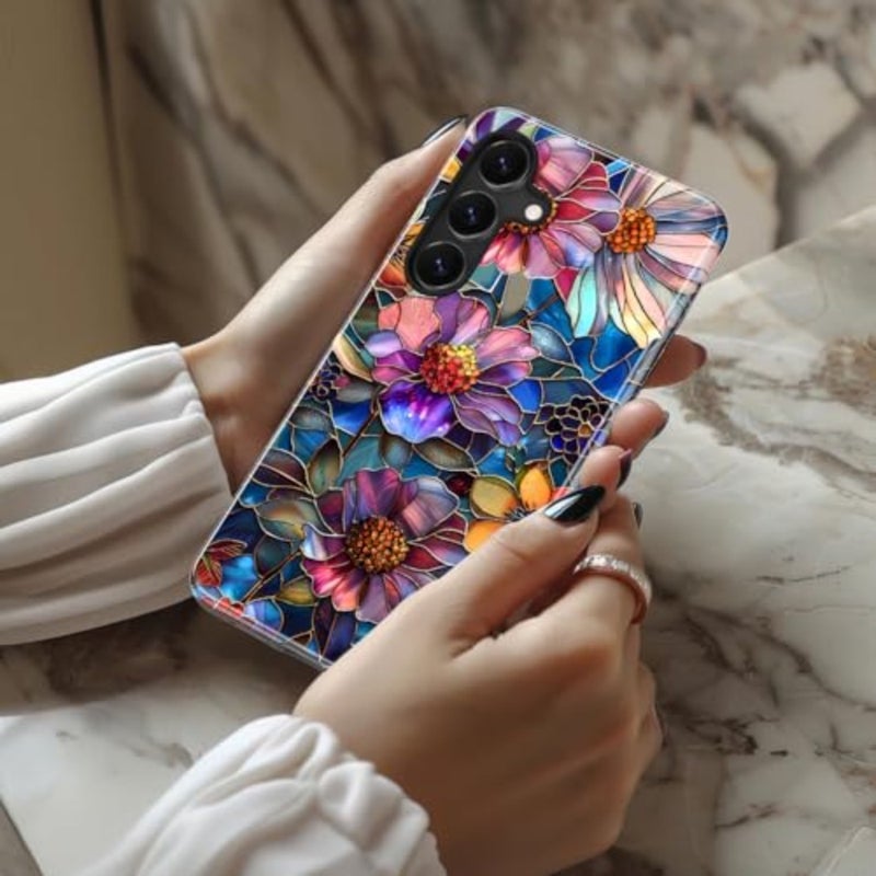 for S25 Plus Case, Floral Wildflower Y2K Aesthetic Glossy Dual Layer Hard PC + Silicone Protective Cover with Wireless Charging Support - Image 2