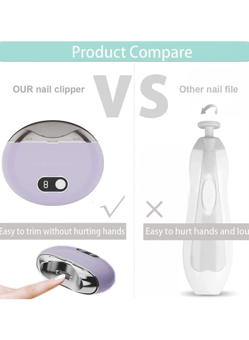 LINJIE Electric Nail Clippers Automatic Nail Clipper With Power Display And 3 Speed Adjustment USB Rechargeable Nail Clippers Low Noise Portable Nail Cutter File for Baby And Adult Suitable - Image 3