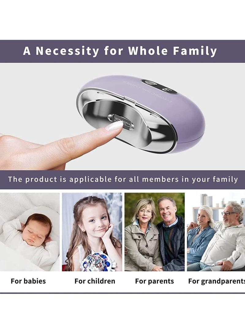 LINJIE Electric Nail Clippers Automatic Nail Clipper With Power Display And 3 Speed Adjustment USB Rechargeable Nail Clippers Low Noise Portable Nail Cutter File for Baby And Adult Suitable - Image 2