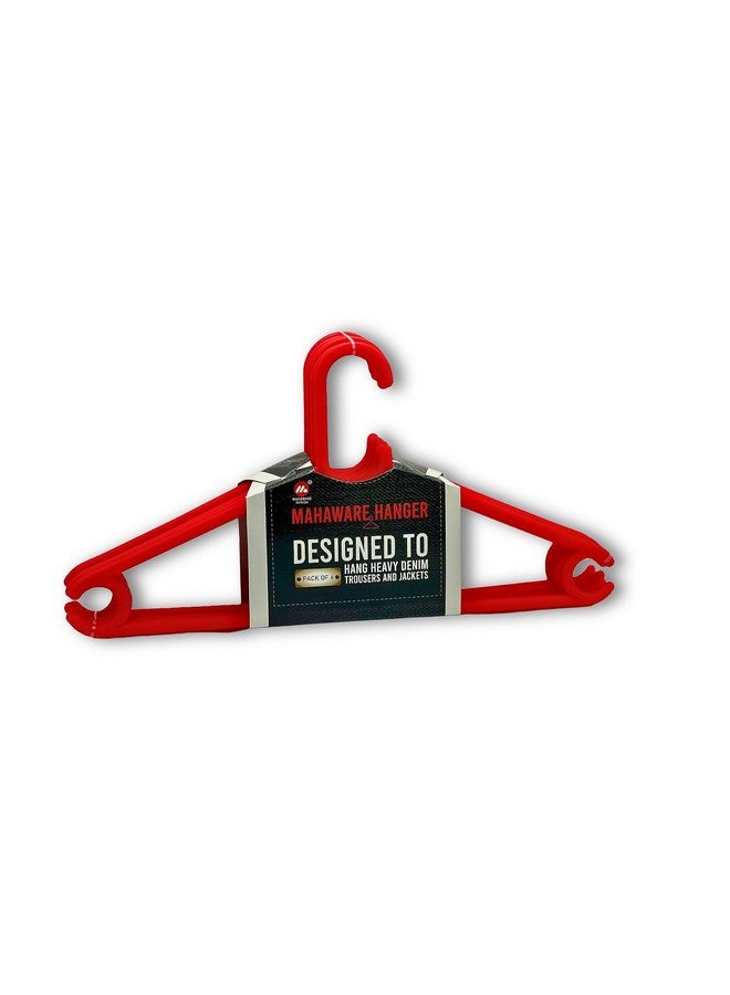 Mahaware Plastic Hangers for Clothes Hanging - Ideal Cloth Hangers for Clothes in Wardrobe | Almirah Organizer | Cloth Hanger Set of 6 | Red - Image 1