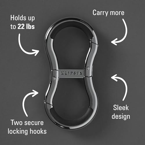 KLIPSTA LINK Connector Clip. Women’s Keychain Clip, Fashion Carabiner, Bag Hook for Purses & Tote Bags. 2 Secure Hooks, Holds 22lbs. Purse Accessories, Gifts for Women (Chrome Black) - Image 3