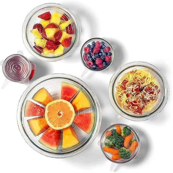 Silicone Stretch Lids, BPA Free Silicone Stretchable Food Covers, Reusable Durable Lid for Bowls, Cans and Mugs, Microwave Safe  - Image 4