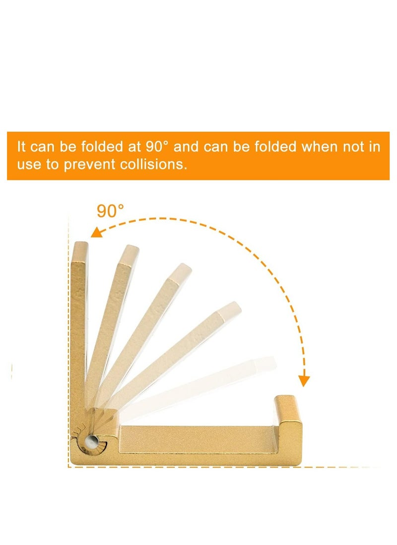 Oasisgalore 5 Pcs Folding Coat Hooks, Wall Hanging Hooks，Aluminium Alloy Folding Clothes Hook Single Towel Hook for Bathroom, Bedroom (Golden)  - Image 4