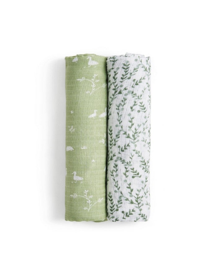 aden + anais Essentials Silky Soft Bamboo Muslin Swaddle, Breathable Baby Blanket, Ideal for Boys, Girls, Newborns, Babies & Infants, Receiving Blanket, Lightweight Wrap, 2 Pack, Nature Friends - Image 1