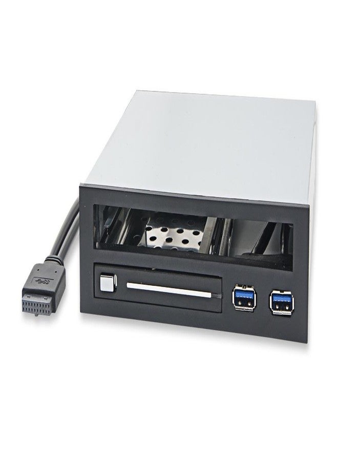 Syba 5.25" Bay Adapter for Slim Optical Drive, 2.5" Trayless Rack for Hard Drives HDD SSD, USB Hub - SY-MRA55005 - Image 1