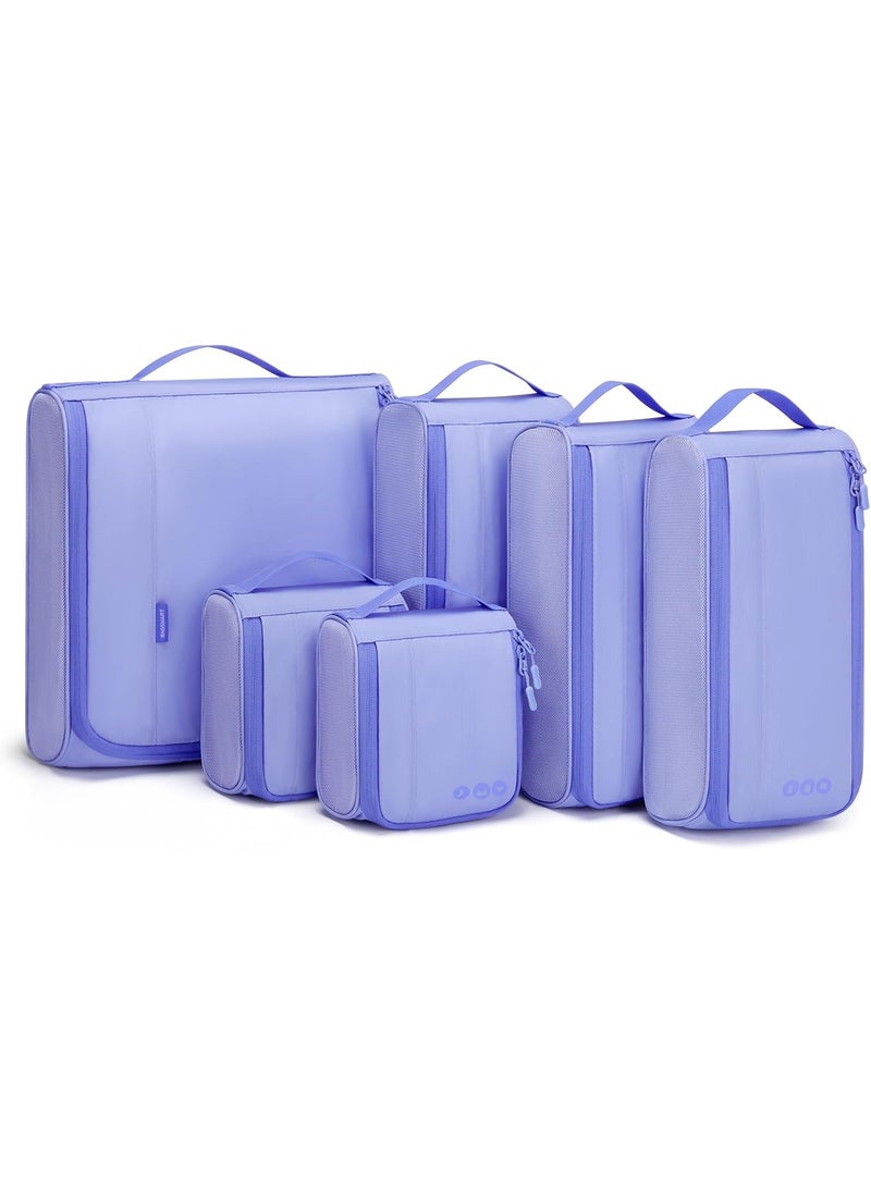 BAGSMART BAGSMART Keep Shape Packing Cubes for Travel 6 Set Travel Cubes for Packing Lightweight Suitcase Organizer Bags Set for Travel Essentials  - Image 1