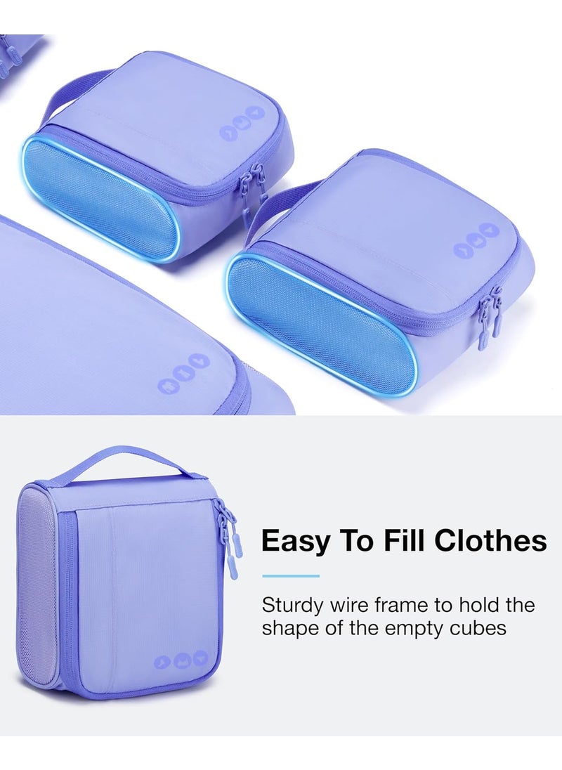 BAGSMART BAGSMART Keep Shape Packing Cubes for Travel 6 Set Travel Cubes for Packing Lightweight Suitcase Organizer Bags Set for Travel Essentials  - Image 4