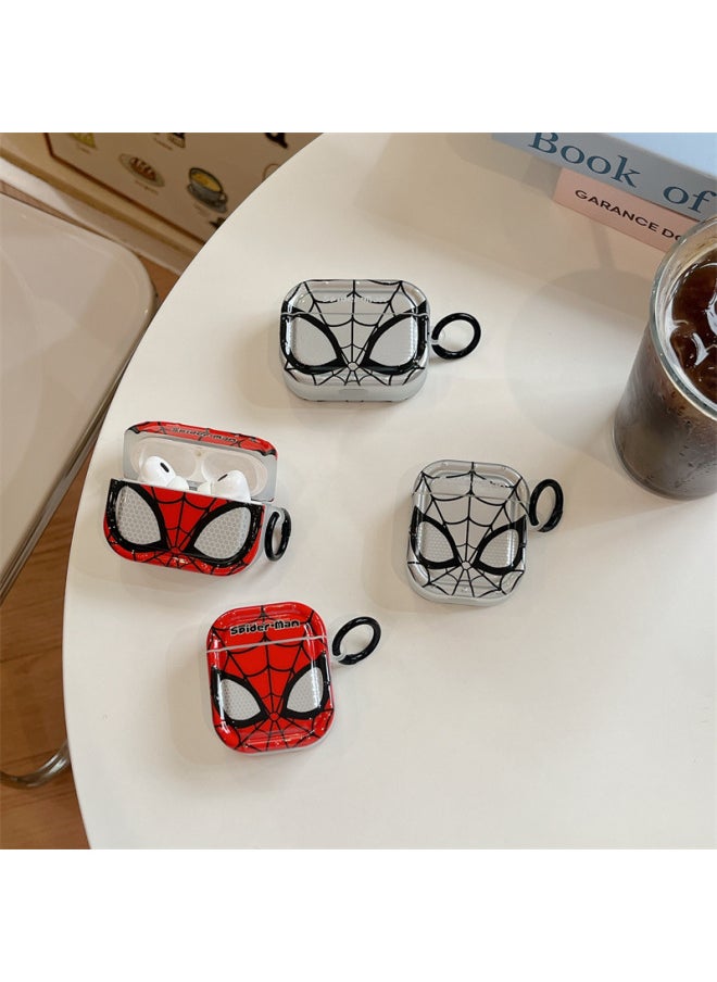 Generic Galvanized Spiderman For Airpods4 For Apple Bluetooth Wireless 2/3 Generation Headset Pro2 Creative Personality Male-Color:Silver Spider-man Headphone Cover + Ring-Applicable Models:Airpods Pro  - Image 2
