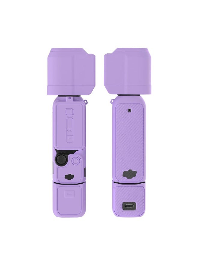 Silicone Protective Case for DJI OSMO Pocket 3, Protective Cover Handheld Gimbal Action Camera Accessories, Full Protection, Camera Lens Cover, for Osmo Pocket 3 Accessories Protector (Purple) - Image 3