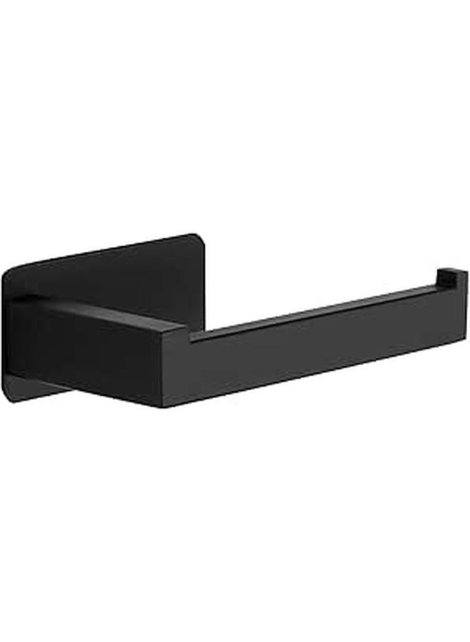 Stainless Steel Wall Mount Toilet Paper Holder Black Non Drill Adhesive - Image 1