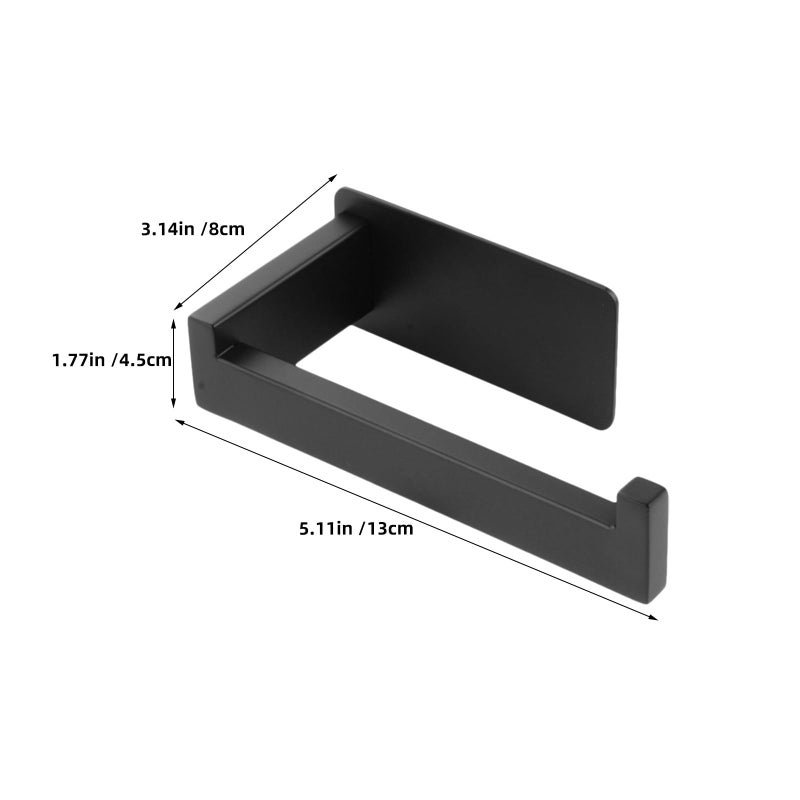 Stainless Steel Wall Mount Toilet Paper Holder Black Non Drill Adhesive - Image 3