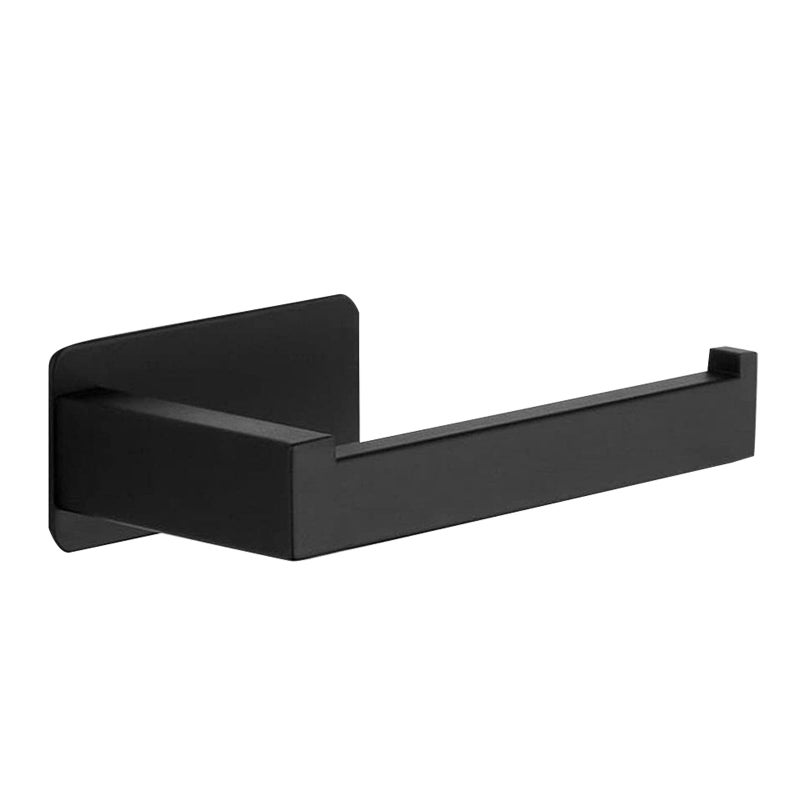 Stainless Steel Wall Mount Toilet Paper Holder Black Non Drill Adhesive - Image 2