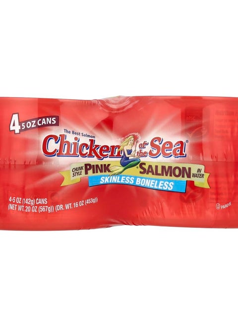 Chunk Style Pink Salmon in Water 4 Cans 5 oz (142 g) Each
