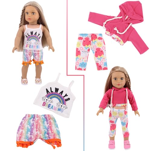 UNICORN ELEMENT 10 Sets American Doll Clothes Gift for 18 Inch Doll Clothes and Accessories Includeding 17 PCS Items Fit for 18 Inch Girl Doll - Image 4