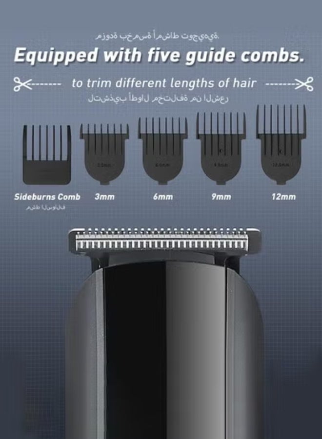 Premium Trimmer for Men, 5-In-1 Shaving Machine with Nose Hair Trimmer, 90 Mins Runtime, Type-C Charging, Mens Cordless Style Kit - Image 3