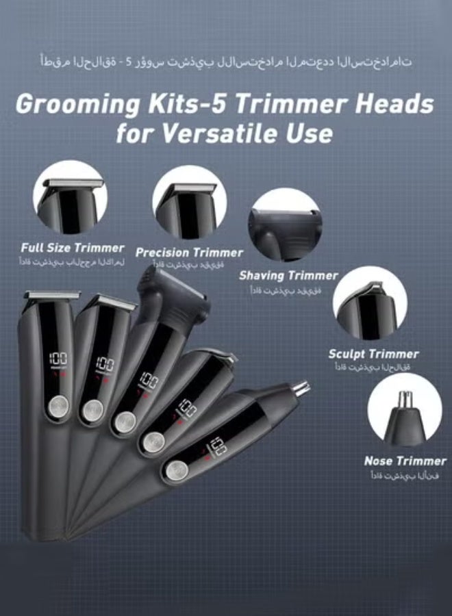 Premium Trimmer for Men, 5-In-1 Shaving Machine with Nose Hair Trimmer, 90 Mins Runtime, Type-C Charging, Mens Cordless Style Kit - Image 2