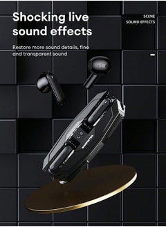 Monster Monster XKT08 Pro Wireless Bluetooth Earbuds Gaming Headphones Deep Bass Low Latency Game Headset with Built-in Microphone Noise Canceling Black  - Image 3