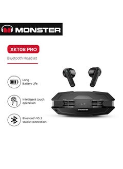 Monster Monster XKT08 Pro Wireless Bluetooth Earbuds Gaming Headphones Deep Bass Low Latency Game Headset with Built-in Microphone Noise Canceling Black  - Image 5