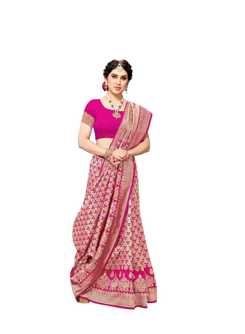 مملكة الإكسسوارات ساري حريري جاكار نسائي مع قطعة بلوزة - Image 2