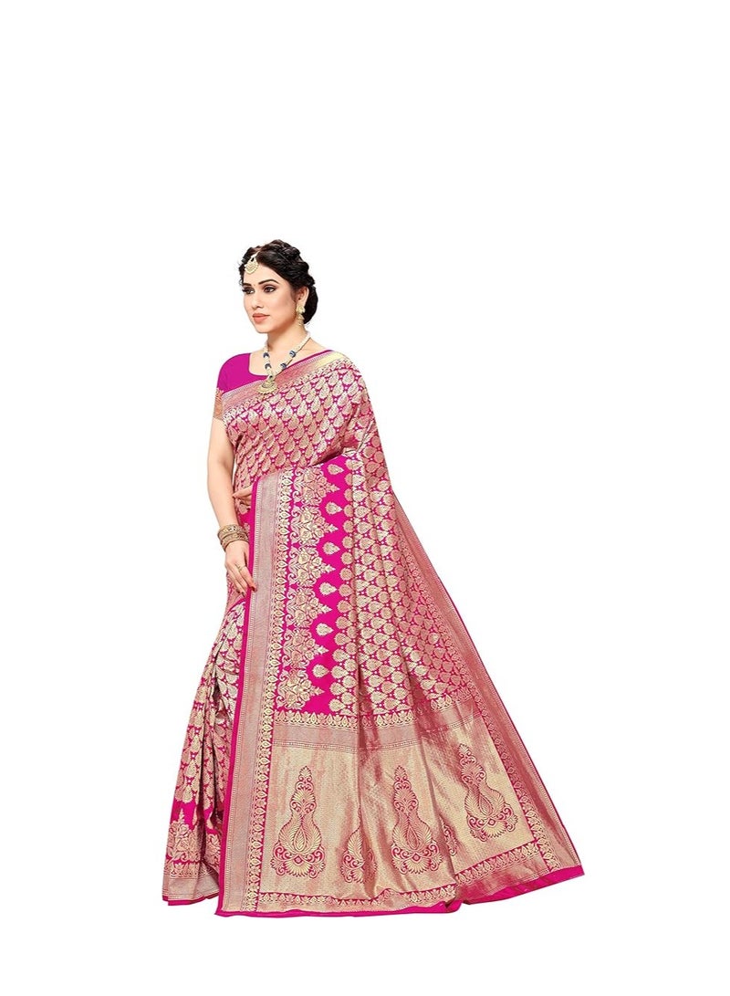 مملكة الإكسسوارات ساري حريري جاكار نسائي مع قطعة بلوزة - Image 4