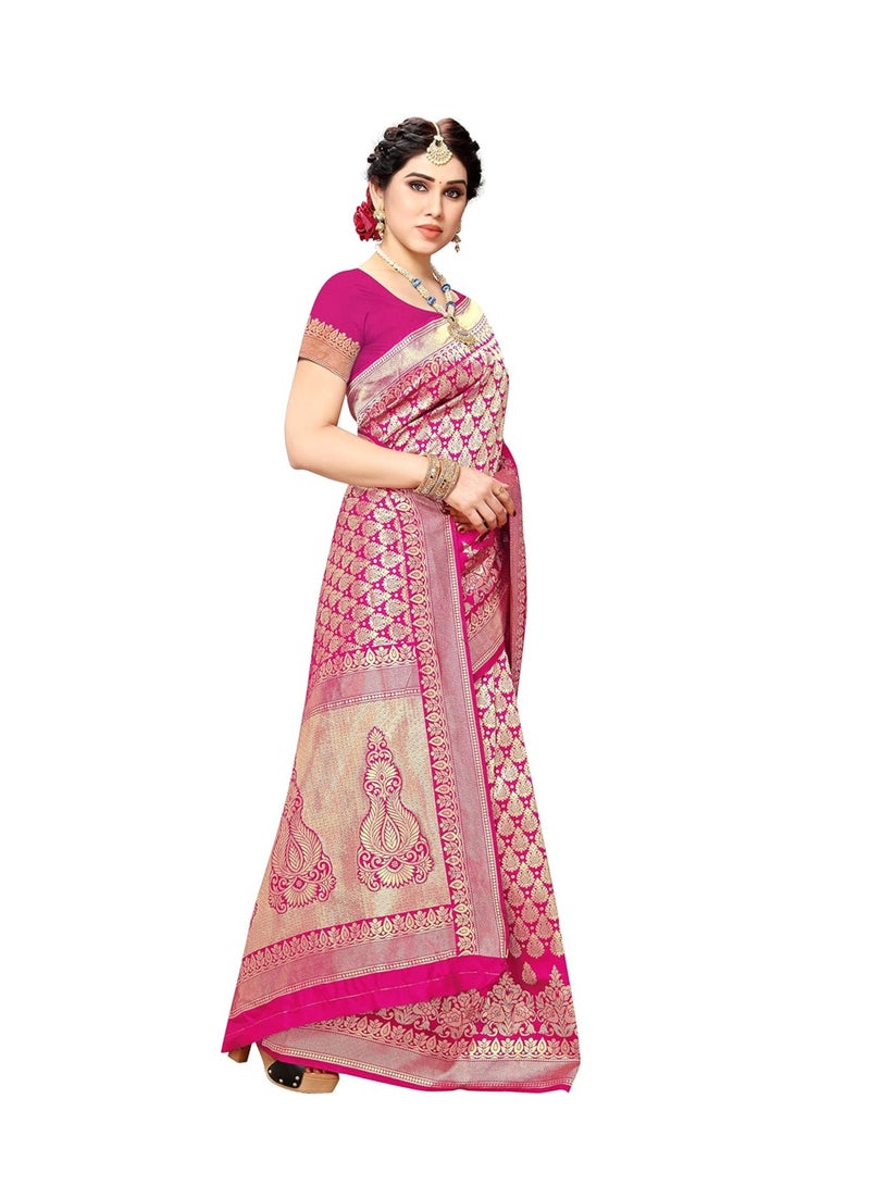 مملكة الإكسسوارات ساري حريري جاكار نسائي مع قطعة بلوزة - Image 5