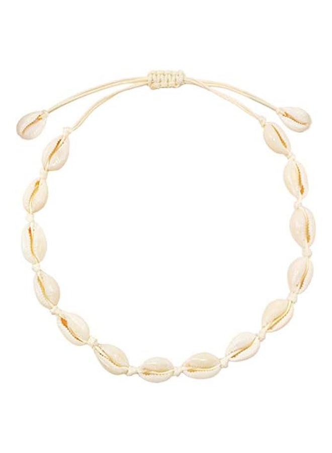 Hugitout Women's Natural Cowrie Shell Necklace, Handmade Shell Choker Adjustable Necklace Hawaii Beach Boho Jewelry  - Image 2