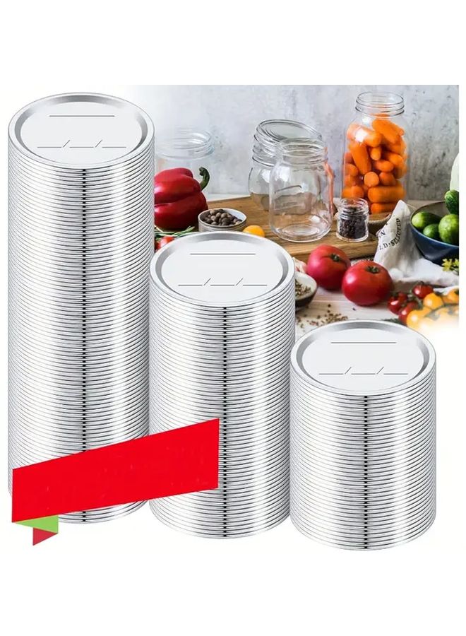 100 Pack Regular Mouth Mason Jar Lids Leak Proof Airtight Seal Rust Food Grade - Image 1
