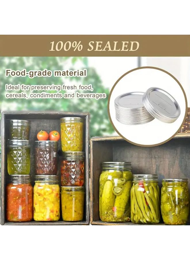 100 Pack Regular Mouth Mason Jar Lids Leak Proof Airtight Seal Rust Food Grade - Image 5