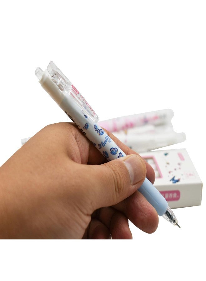 Lopenle 12 PCS Butterfly Pens Retractable Flower Pen Floral Pens Butterflies Print Click Pen Black Ink For School Office Home Party Christmas Birthday - Image 5