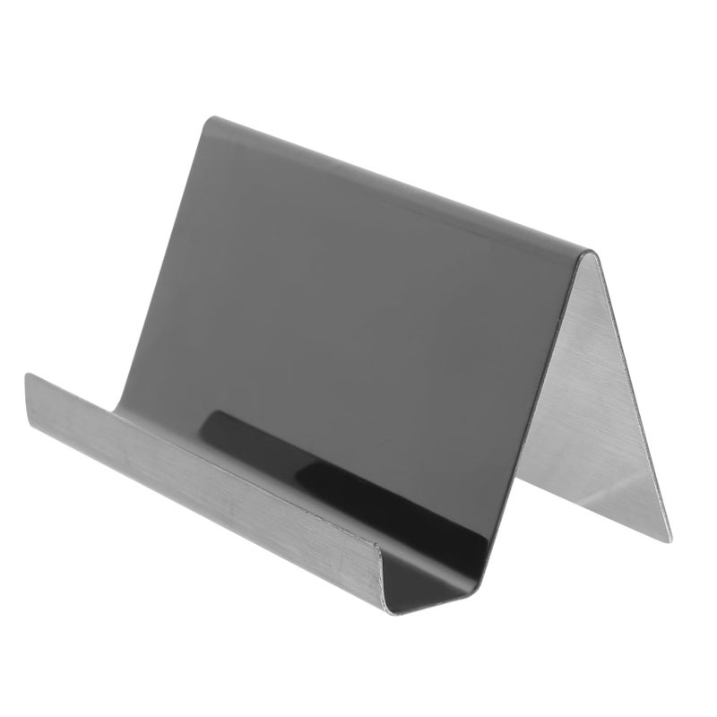Stainless Steel Business Card Holder Desk Organizer Mirror Black Finish Office Display - Image 2