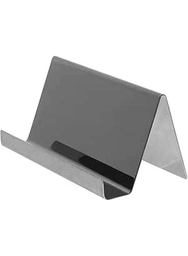 Stainless Steel Business Card Holder Desk Organizer Mirror Black Finish Office Display - Image 1