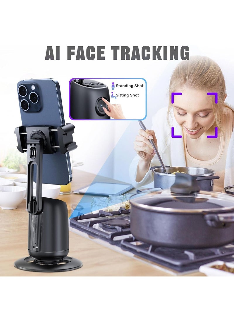 X-level Auto Face Tracking Tripod,360°Rotation Tracking Phone Stand,Phone Camera Stand with Remote,Colorful Light and Gesture Control,Rechargeable Smart Shooting Stand for Live Video Recording,FaceTime,No APP  - Image 4