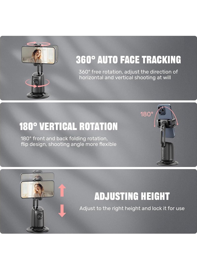 X-level Auto Face Tracking Tripod,360°Rotation Tracking Phone Stand,Phone Camera Stand with Remote,Colorful Light and Gesture Control,Rechargeable Smart Shooting Stand for Live Video Recording,FaceTime,No APP  - Image 5