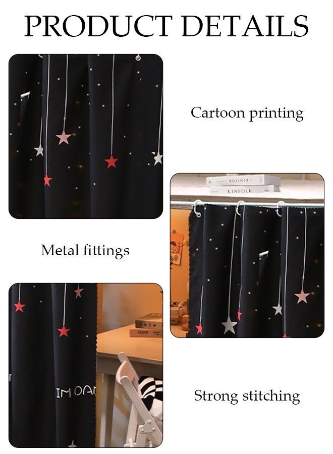 DUNISO Blackout Bottom Bunk Bed Curtains Dormitory Room Lightproof Decorative Roommate Privacy Cover Canopy Photo Background Decor Backdrop Blackout Curtain 2 Panels - Image 3