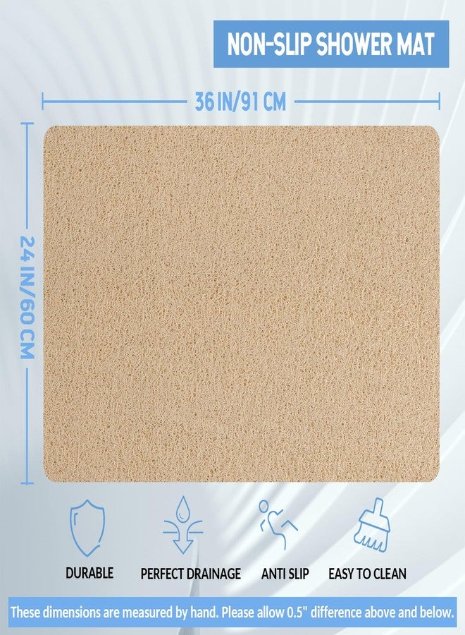 Hargiis Non-Slip Bathtub Mat, Anti Slip Shower Mat, Fast Drying Bathtub Mats, Foot Scrubber Mat, Anti Slip Mat for Tub, Floor, Bathroom, Kitchen, Home, Hotel (Beige 36"×24") - Image 2