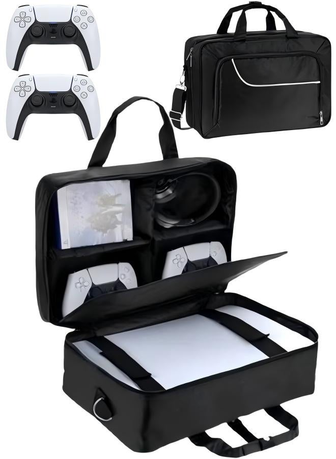 Carrying Case for PS5, Travel Case for PS 5 Protective, Shockproof ,Waterproof,Large Capacity Storage Bag Compatible with Playstation 5 Disk/ Digital Edition Console, Controllers, Game Cards, Accessories, Black - Image 1