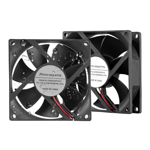 PANO-MOUNTS 80mm Moisture-Proof Fan 2-Pack 12V DC 8025 High Airflow Cooling Fan 2 Wire 3Pin 3500RPM For rv fridge - Image 5