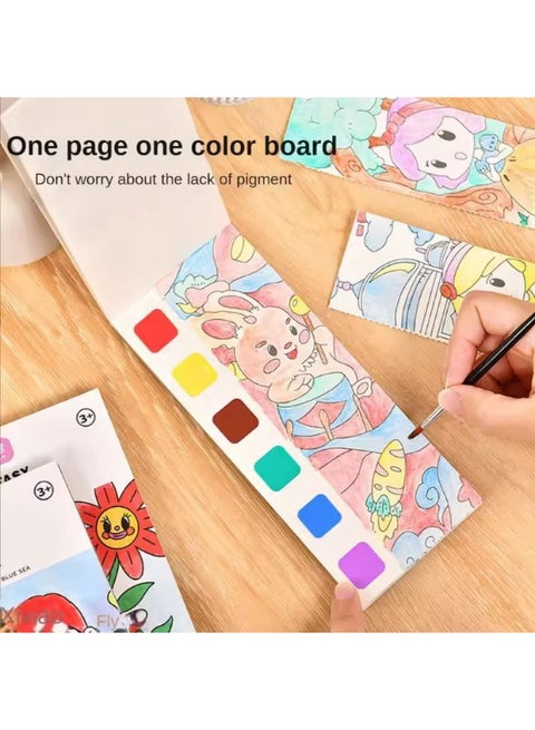 Watercolor coloring book for kids - easy and fun to use. Safe for children. Develops creativity and color coordination. Ideal as an educational and entertaining gift.
