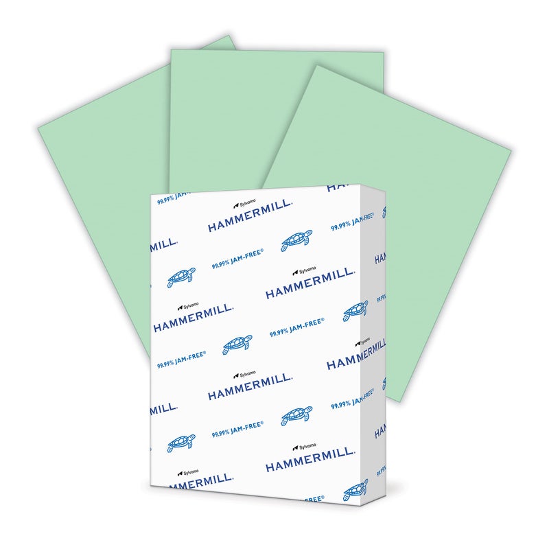 Hammermill Colored Paper, 20 lb Green Printer Paper, 8.5 x 11-1 Ream (500 Sheets) - Made in the USA, Pastel Paper, 103366R - Image 1